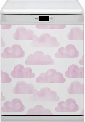 Produktbild von Magnete  Küche Magnetmatte Magnet für Spülmaschine Abwaschbar Dekor 60x70 cm  - Rosa Wolken