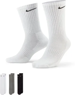 Produktbild von Nike Everyday Cushioned Crew-Trainingssocken (3 Paar) BLACK/WHITE XL
