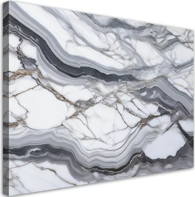 Produktbild von Leinwandbild Grau-weißer Marmor Glamour Abstrakt 60x40 Feeby Weiß bild für die wand bereit zum aufhängen