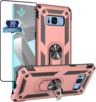 Produktbild von Armor Outdoor Handyhülle für Samsung Galaxy S8 Handy Panzer Case Schutzhülle mit 9H Displayglas Displayschutz Farbe: Rosegold