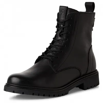 Produktbild von Tamaris Damen Schnürboot Stiefelette Schnürung Leder modisch Blockabsatz 1-25402-43, Größe:42 EU, Farbe:Schwarz