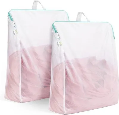 Produktbild von Famanu Wäschebeutel groß mit Griffen - 50 x 60 cm, Set von 2 mit YKK-Reißverschluss