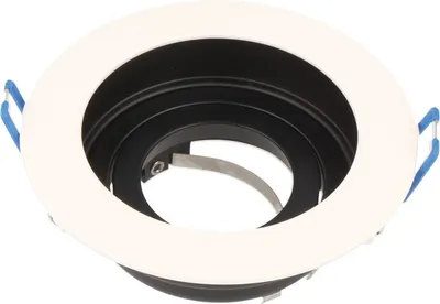 Produktbild von Einbaustrahler GU10 Einbaurahmen 25° Schwenkbar Einbauspot Ø90mm Bohrloch Alu inkl. GU10 Fassung für LED Leuchtmittel Weiß/Schwarz Rund