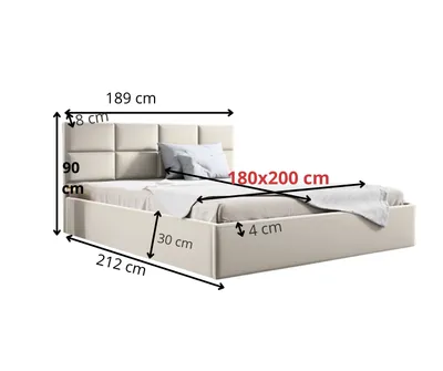 Produktbild von GUTTO Polsterbett 180x200 Metall-Lattenrost Beige Velour Samtstoff Velvett mit Bettkasten und Stauraum