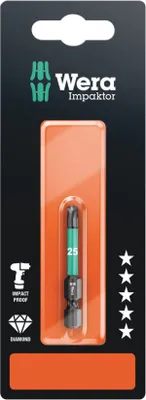 Productafbeelding van Wera 867/4 IMP DC SB SiS 05073965001: Torx bit T 25, gemaakt van gelegeerd gereedschapsstaal, met DLC coating. Diameter: 6,3 mm. Verpakking: 1 stuk