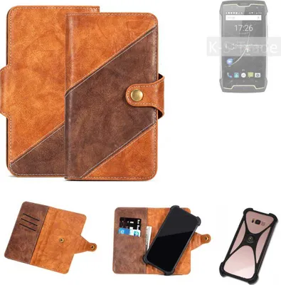 Produktbild von K-S-Trade Handyhülle Schutzhülle Bookstyle Case Wallet-Case kompatibel mit Cubot King Kong CS Cover Klapphülle Kantenschutz Smartphone dunkelbraun