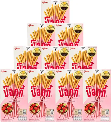 Produktbild von Glico Pocky Sticks Strawberry Flavor 10x43g