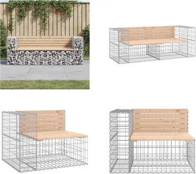 Image de vidaXL Banc de jardin en gabions 184x71x65,5 cm Pin massif - Banc de jardin - Bancs de jardin - Banc d'extérieur