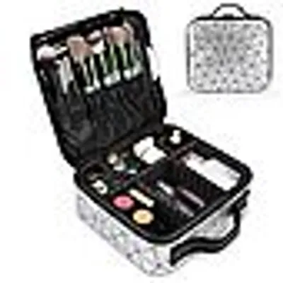 Produktbild von Kosmetik-Koffer Kosmetiktasche Portable Reise Make Up Tasche, Makeup Organizer, Tasche Schmink Aufbewahrung Kosmetische Box Wasserdicht Schminktasche(Silber)