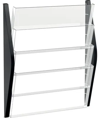 Produktbild von Helit H6270495, Wand-montiert, Senkrecht, Schwarz, Transparent, Polypropylen (PP), Polystyrene, 480 mm, 80 mm