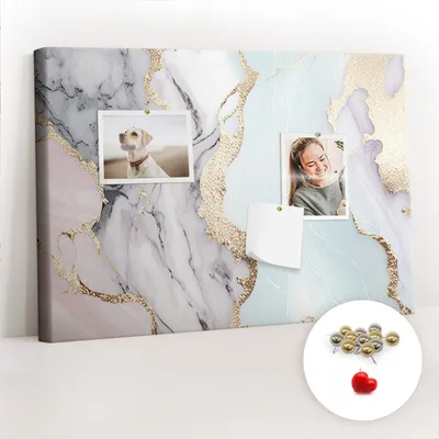 Imagen del producto de Tablero de corcho con chinchetas - Panel con chinchetas para fotografías y notas - 60x40 cm - 100 chinchetas metálicas