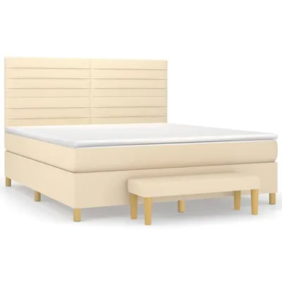 Produktbild von Boxspringbett mit Matratze Creme 160x200 cm Stoff