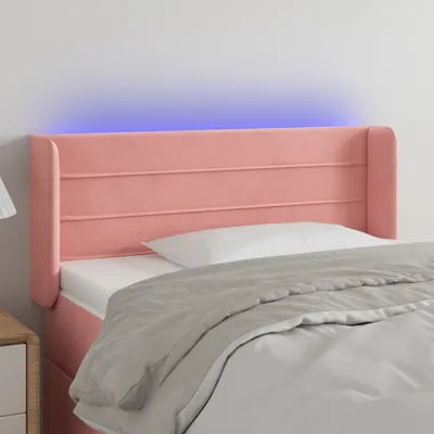 Produktbild von Möbel LED Kopfteil Rosa 103x16x78/88 cm Samt - Kopfteile 3123423