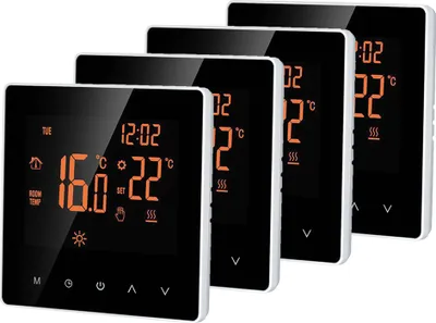 Produktbild von 4X Smart Raumthermostat Thermostat, elektrische Fußbodenheizung LCD Touchscreen Wochenprogrammierbarer Kindersperre Speicherfunktion für zu Hause Office Hotel 16A