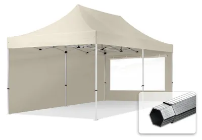 Produktbild von TOOLPORT 3x6m Aluminium Faltpavillon, inkl. 2 Seitenteile, creme