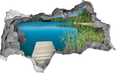 Produktbild von Selbstklebender Loch-3D-Aufkleber 95x73 cm Pier auf dem See