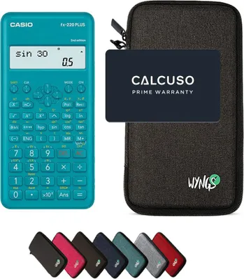 Produktbild von Casio fx-220 Plus 2nd edition inkl. WYNGS Schutztasche Dunkelgrau - Wissenschaftlicher Taschenrechner - Basic Set