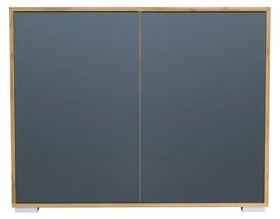 Produktbild von InnoFurn Kommode Elena, 2 Türen, Push-to-Open, Eiche Evoke/Anthrazit matt, 103 x 83 x 37 cm