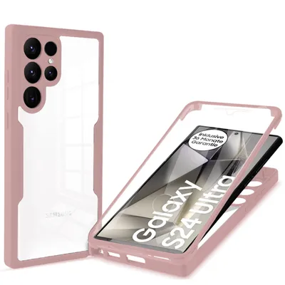 Produktbild von 360° Grad Hülle für Samsung Galaxy S24 Ultra mit Integriertem Displayschutz Rosa