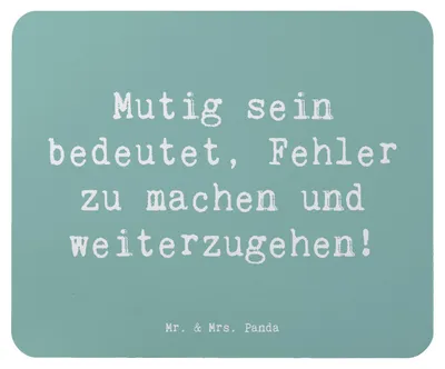 Produktbild von Mr. & Mrs. Panda Mousepad Spruch Fehler machen Lernen - Meeresbrise - Geschenk, Trost, Lebensweisheit, Mouse Pad, computermatte, Vertrauem, mauspad pc, positive Energie