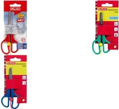 Produktbild von Herlitz 8740052 Bastellschere rund, mit Schneidhilfe und Zentimeterskala, farbig sortiert - keine Farbauswahl möglich!