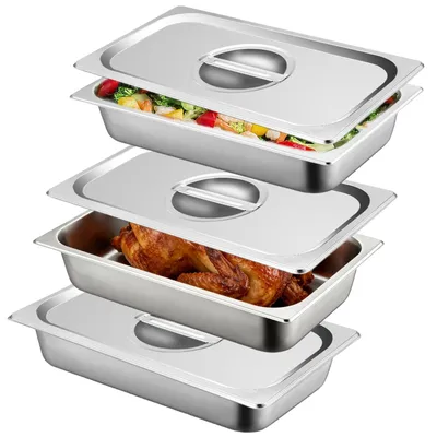 Zdjęcie produktu dla Pojemnik GN ze stali nierdzewnej, pokrywka, 1/3, wymiary 6,5 cm