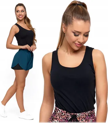 Produktbild von Damentop - Tanktop Größe 4XL - Sporttop schwarz - Baumwolltop - Sommershirt