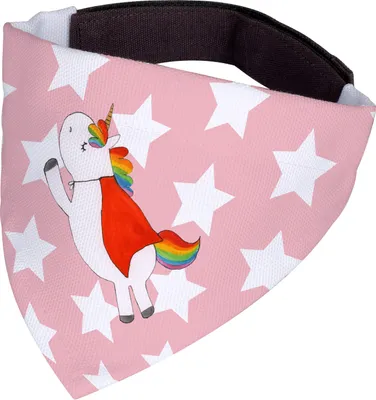 Produktbild von Mr. & Mrs. Panda Hunde Halstuch Einhorn Super - Rot Pastell - Geschenk, Einhörner, Held, Unicorn, Hund, Hunde-Halstuch, Tuch, Superheld, Freundin