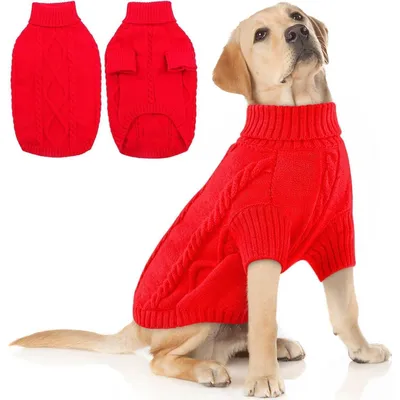 Immagine prodotto di Maglione per cani, taglia grande, caldo, colore rosso, taglia 3XL