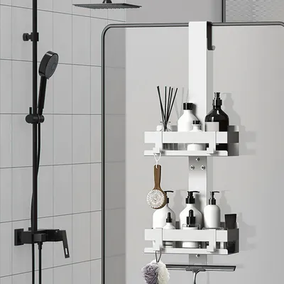 Produktbild von Duschablage zum Hängen, Duschregal aus Edelstahl SUS304 Ohne Bohrer für Rahmenlos Glastür, Shampoo Duschgel Halterung für Dusche