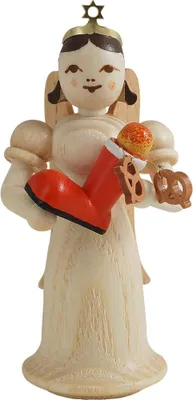 Produktbild von Langrockengel mit Nikolausstiefel, natur (6,6cm) von Blank Kunsthandwerk