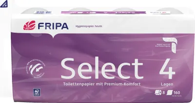 Produktbild von Fripa Toilettenpapier Select, 4-lagig, hochweiß