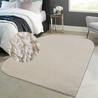 Produktbild von Designer Teppich – abgerundeten Ecken in beige Größe - 140 x 200 cm
