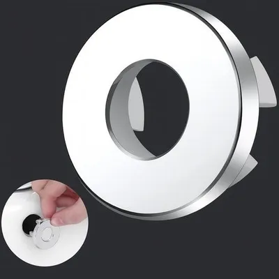 Produktbild von Überlaufrosette für Waschbecken, silberfarben – Überlaufring für Waschbecken – robustes Messing – Überlaufring für Waschbecken – für Toilette und Badezimmer