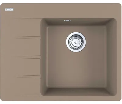 Productafbeelding van FRANKE spoelbak CNG 611-62 CASHMERE, rechter wasbak met excenterbediening / uitsparing 600 x 480 mm, R15 / granieten spoelbak