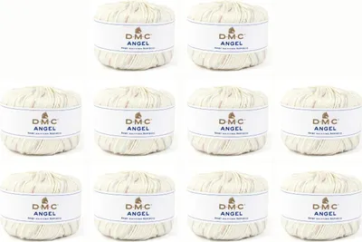 Immagine prodotto di 10x DMC Angel – filato pregiato composto da 80% viscosa e 20% lana, 8101, (colore 1300)