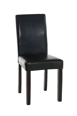 Produktbild von CLP Esszimmerstuhl Ina Kunstleder mit hoher Rückenlehne schwarz Gestell Farbe dunkelbraun