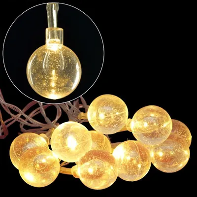 Image de Guirlande lumineuse LED avec boules scintillantes Lumières de Noël blanc chaud Noël