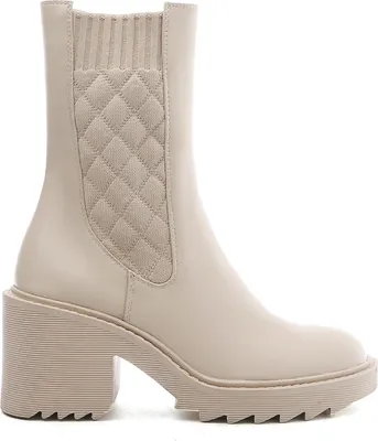 Produktbild von Damen Chelsea Stiefel mit Absatz und Ziernähten