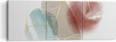 Produktbild von Bild auf Leinwand - Leinwandbild - 3 Teile - Form Figur Abstraktion - 120x40cm - Wand Bild - Wanddeko - Wandbilder - Leinwanddruck - Bilder - Wanddekoration - Leinwand bilder - CA120x40-5057