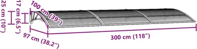 Produktbild von vidaXL Türvordach Schwarz 300x100 cm Polycarbonat