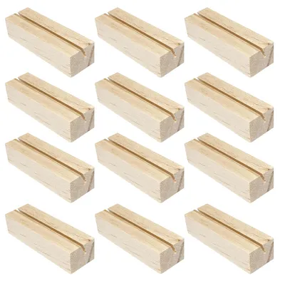 Productafbeelding van 12 Stuks Beukenhouten Tafelkaarten - Menukaarthouder