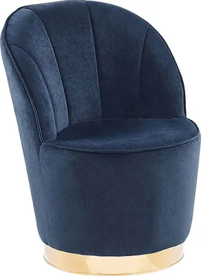 Produktbild von BELIANI Sessel Blau Samtstoff Metall Runder Form Clubsessel Moderner-Look Wohnzimmer Salon