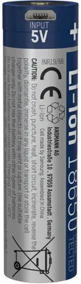Imagen del producto de Ansmann 1307-0003 Ansmann Li-Ion 18650 3400mAh 3,6V Micro-USB Buchse 1307-0003