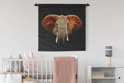 Produktbild von MuchoWow® Wandteppich Wandbehang Elefant - Tiere - Farben 90x90 cm Tapisserie Dekoration Wandtuch - Wandaufhänger
