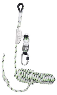 Produktbild von Kratos Safety Auffanggerät mitlaufend auf 12mm Kernmantelseil, 10 m, mit Bandfalldämpfer, PSA, EN353-2