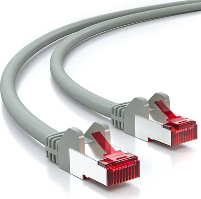 Produktbild von deleyCON 0,5m CAT6 Patchkabel S/FTP PIMF Schirmung CAT-6 RJ45 Netzwerkkabel Ethernetkabel LAN DSL Switch Router Modem Access Point Patchfelder - Grau