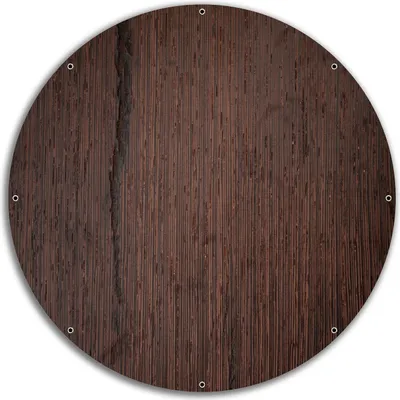 Produktbild von Wallario rundes Outdoor-Poster für Garten oder Balkon, Motiv Holz-Optik Textur dunkelbraunes Holz, 60 cm Durchmesser