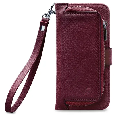 Image de Étui Mobilize Gelly Zipper pour iPhone XS Max avec pochette amovible 2 en 1 - Bordeaux