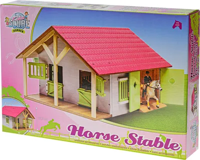 Obrázok produktu pre Stajňa pre kone drevená 51x40,5x27,5cm ružová 1:24 v krabici